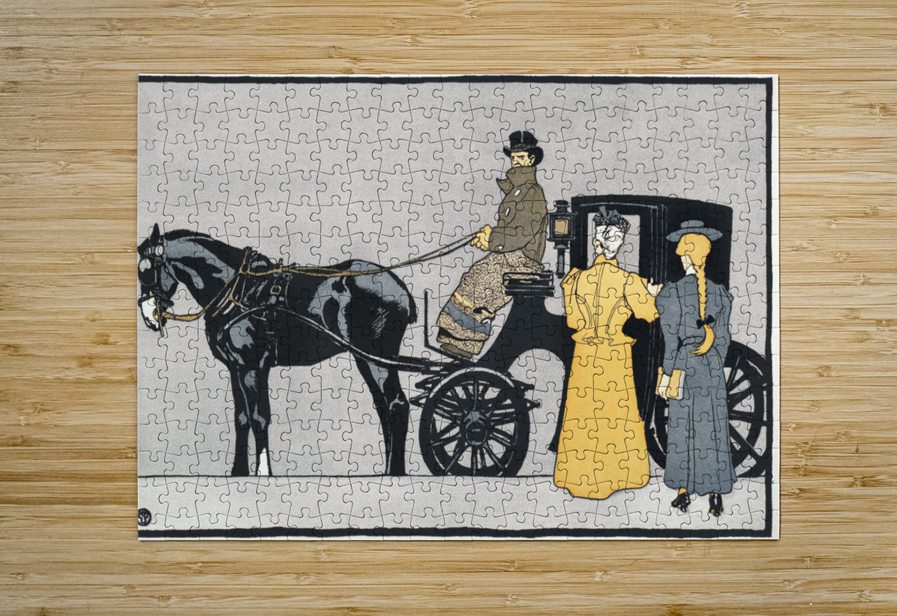 Horse carriage 1898 by Edward Penfield IStockHistory com Puzzle printing