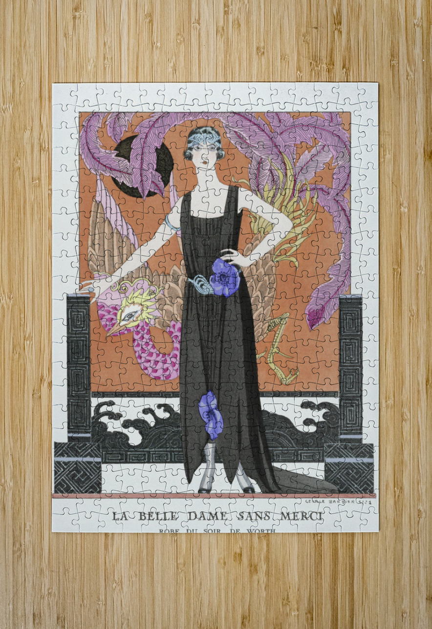 La belle dame sans merci: Robe du soir de Worth 1921 fashion illustration  by George Barbier.  IStockHistory com Puzzle printing