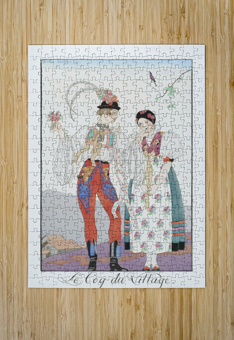 Le Coq du Village 1922 fashion illustration  by George Barbier.  IStockHistory com Puzzle printing