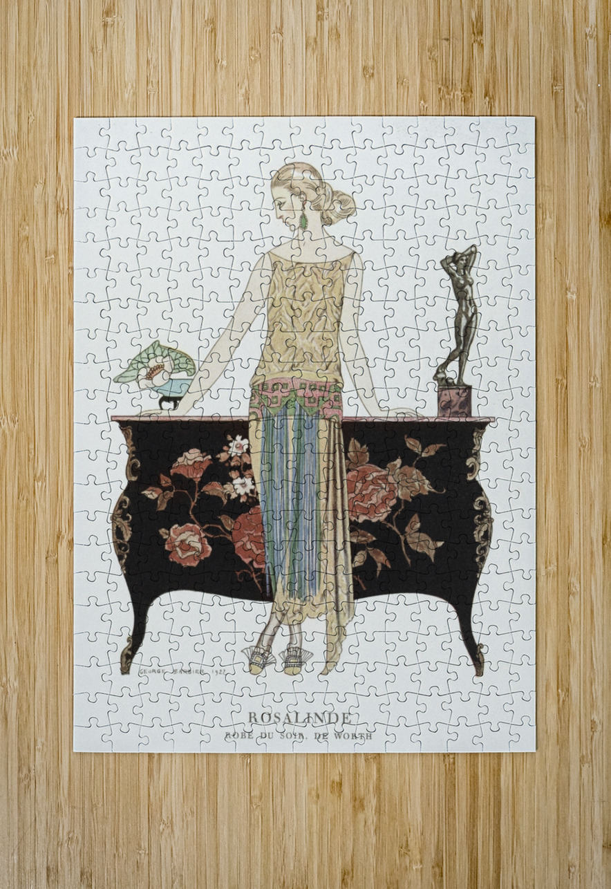 Rosalinde: Robe du soir 1922 fashion illustration  by George Barbier.  IStockHistory com Puzzle printing