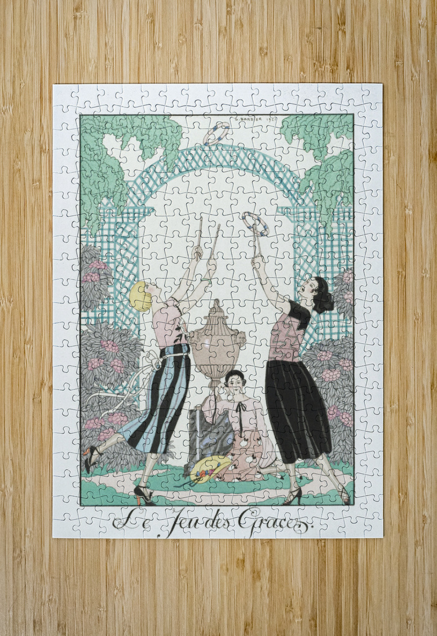 Le Jeu des Graces 1922 fashion illustration  by George Barbier.  IStockHistory com Puzzle printing