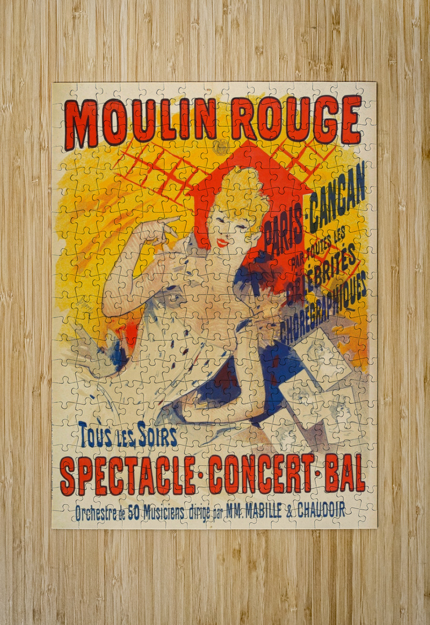 Moulin Rouge Paris-Cancan 1890 Poster by Jules Chéret IStockHistory com Puzzle printing