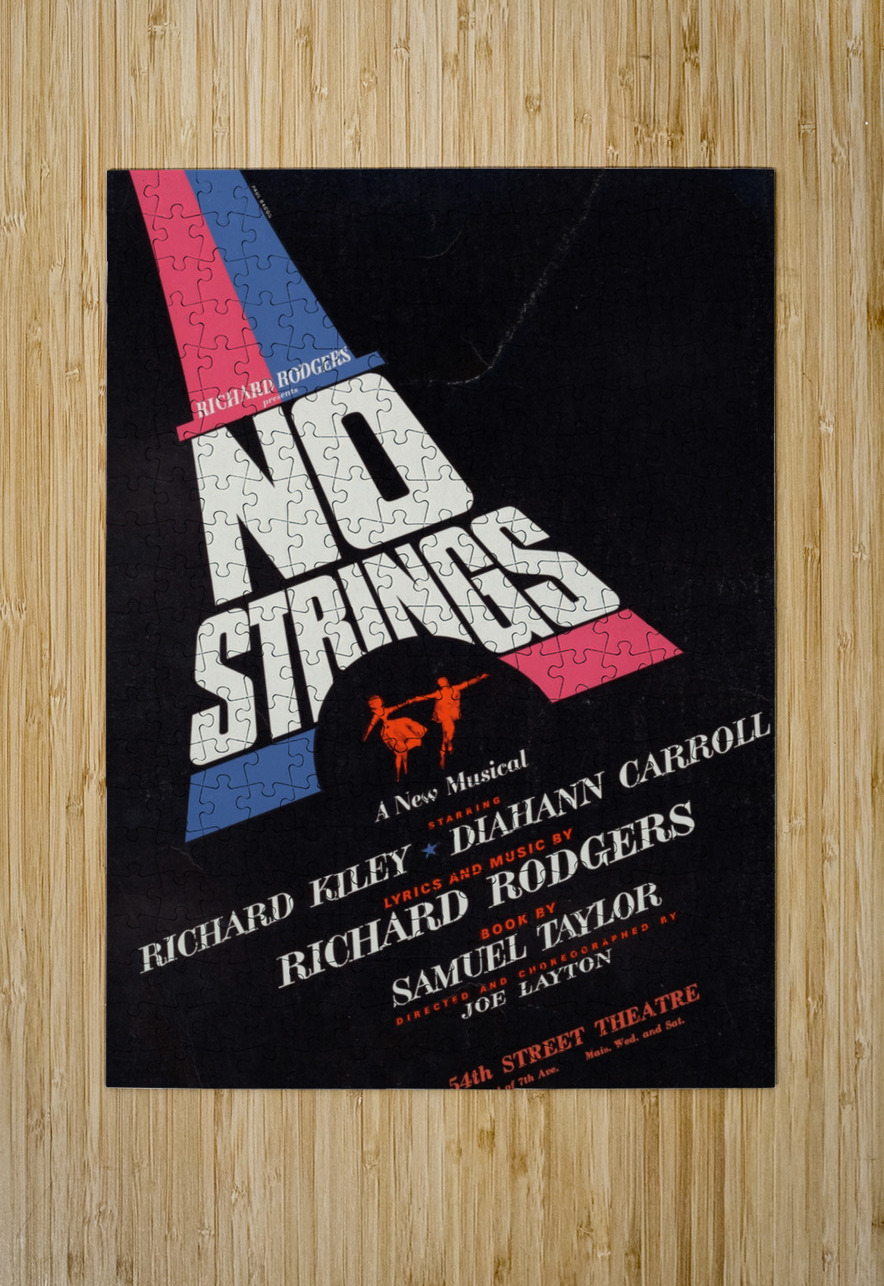 No strings a new musical 1962 Paul Bacon American 1923 – 2015 Artcraft Lithograph Poster 1905–1970 IStockHistory com Puzzle printing