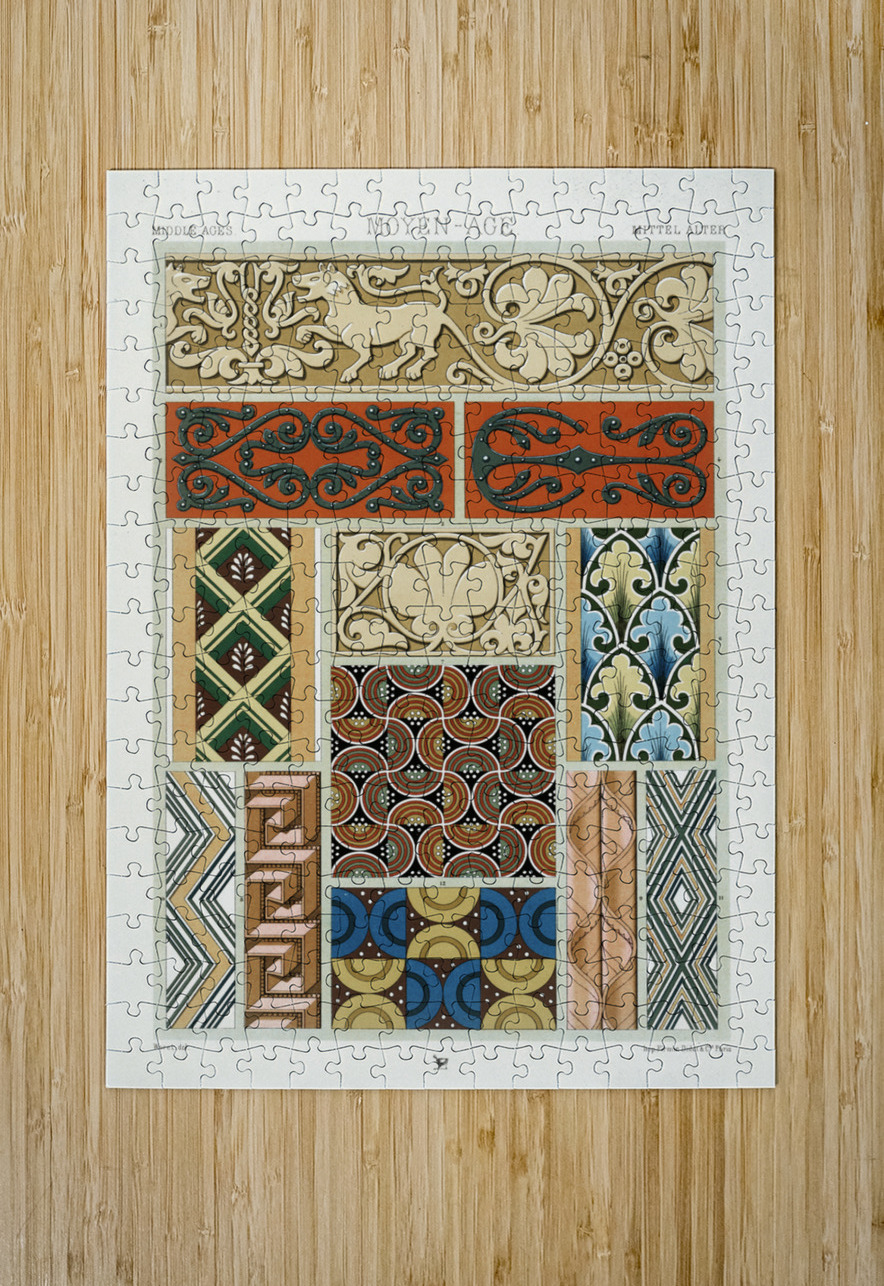 Middle-Ages pattern. 1888 edition Lornement Polychrome by Albert Racine 1825–1893. IStockHistory com Puzzle printing