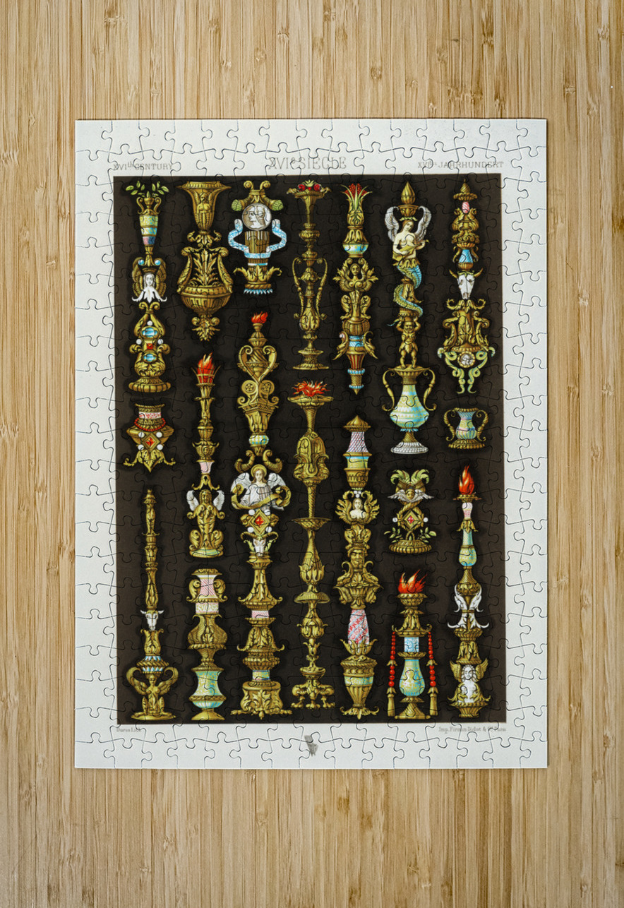 16th Century pattern. 1888 edition Lornement Polychrome by Albert Racine 1825–1893. IStockHistory com Puzzle printing