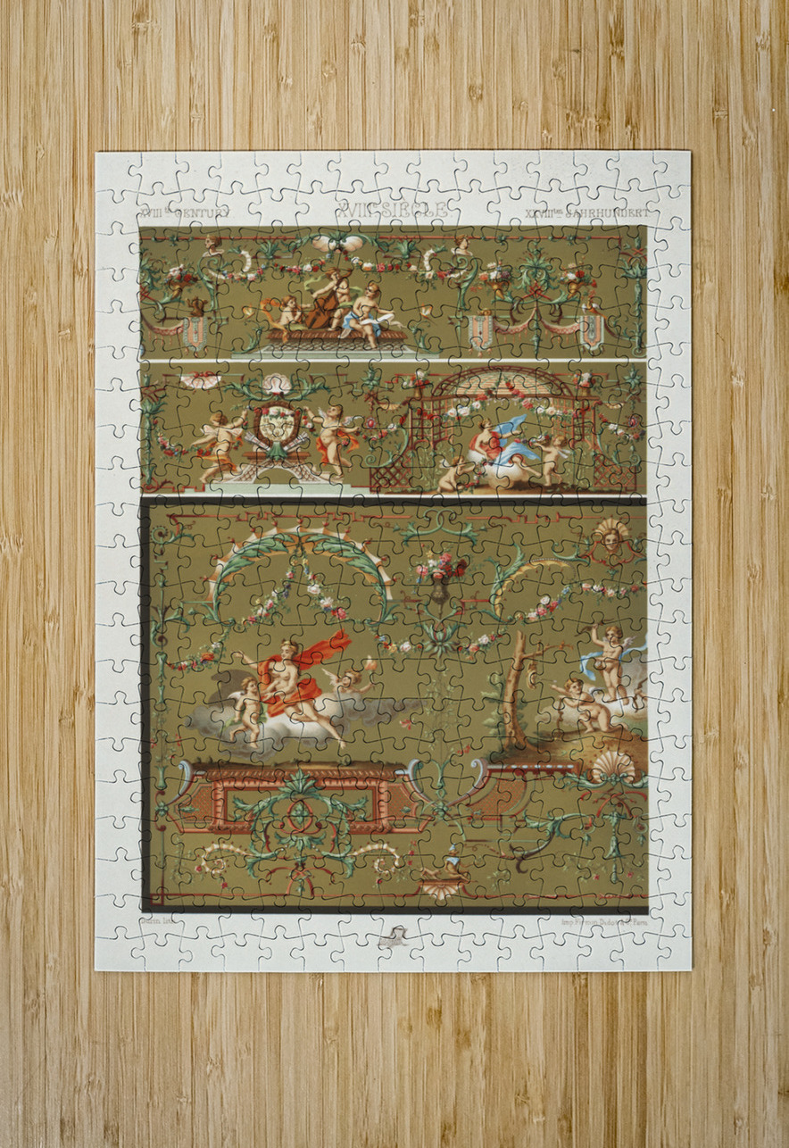 18th Century pattern. 1888 edition Lornement Polychrome by Albert Racine 1825–1893. IStockHistory com Puzzle printing