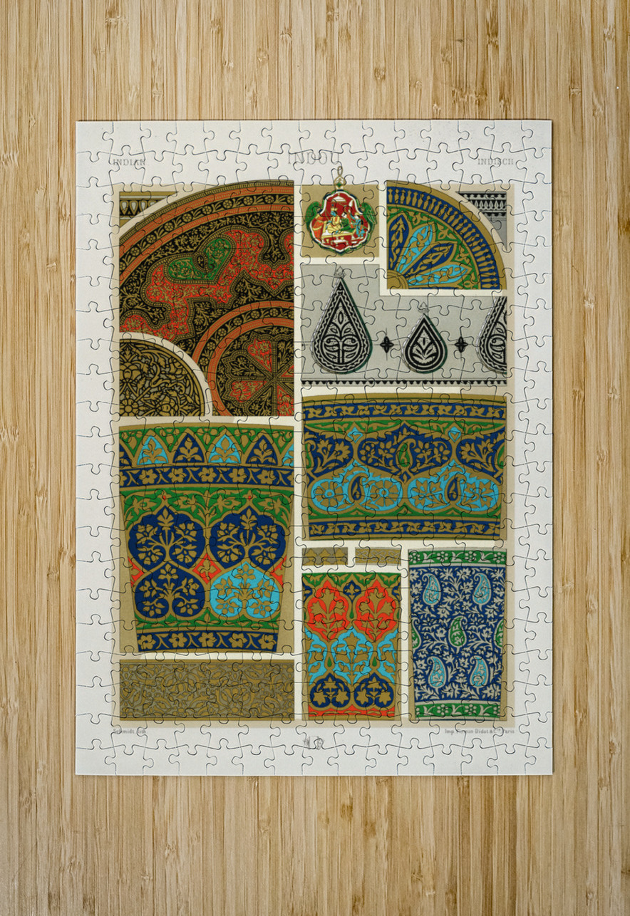 Indian pattern. 1888 edition Lornement Polychrome by Albert Racine 1825–1893. IStockHistory com Puzzle printing