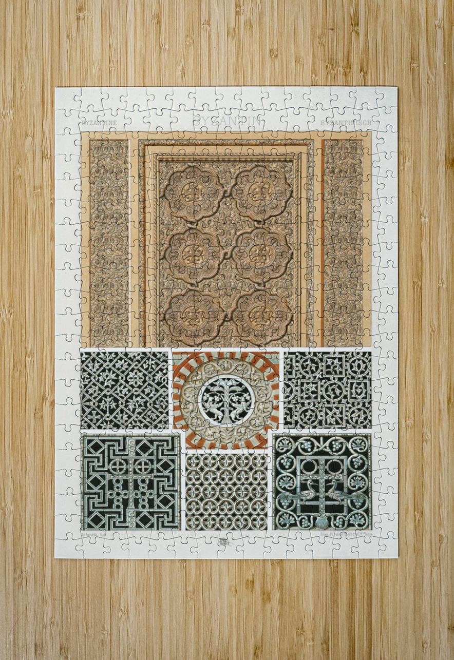 Byzantine pattern. 1888 edition Lornement Polychrome by Albert Racine 1825–1893. IStockHistory com Puzzle printing