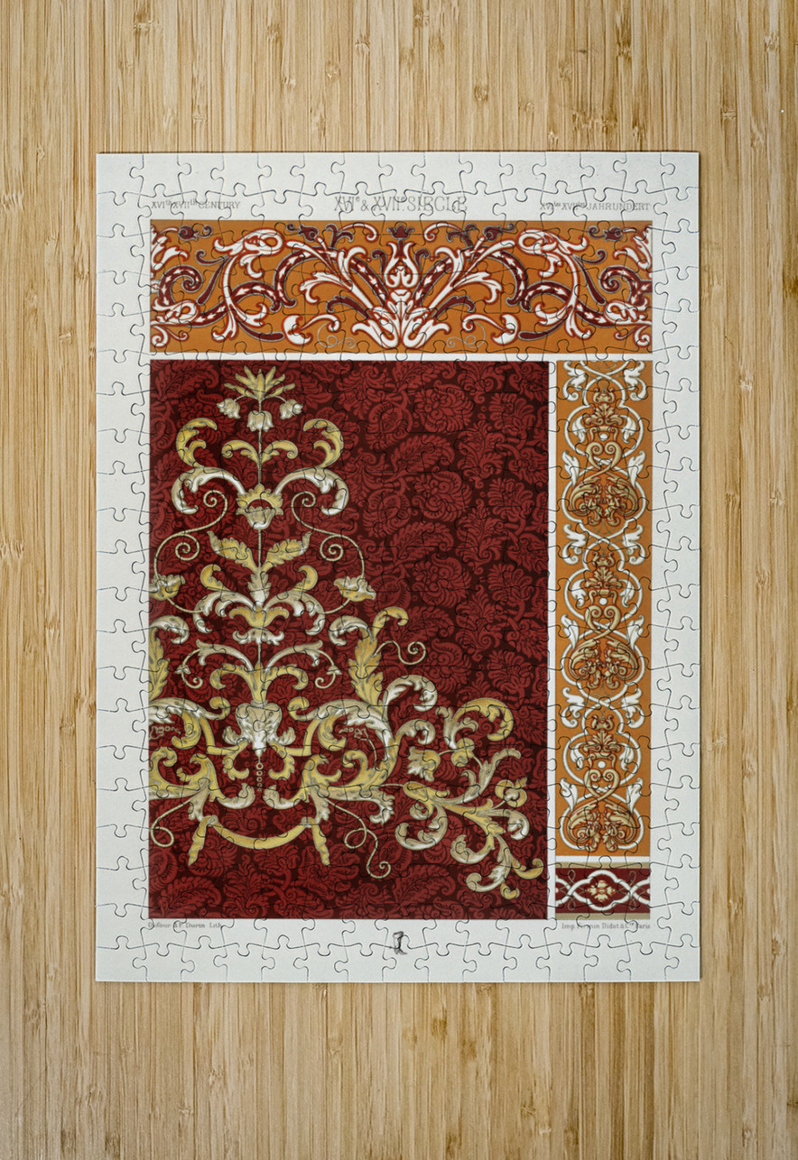 16th and 17th Century pattern. 1888 edition Lornement Polychrome by Albert Racine 1825–1893. IStockHistory com Puzzle printing