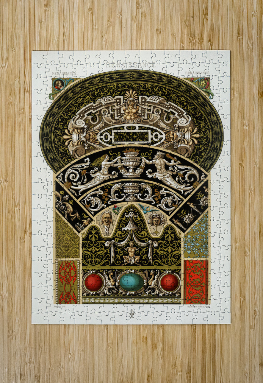 Renaissance pattern. 1888 edition Lornement Polychrome by Albert Racine 1825–1893. IStockHistory com Puzzle printing