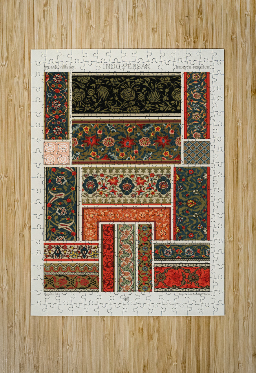 Indo-Persian pattern. 1888 edition Lornement Polychrome by Albert Racine 1825–1893. IStockHistory com Puzzle printing