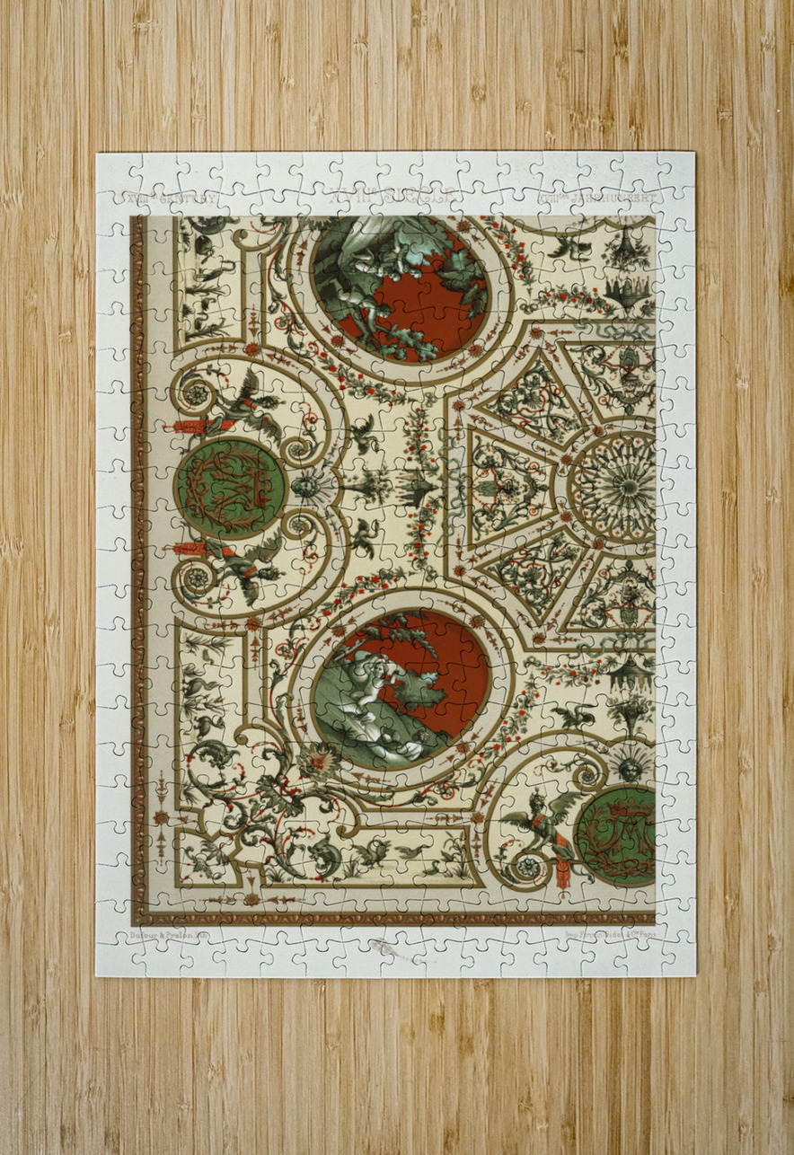 18th Century pattern. 1888 edition Lornement Polychrome by Albert Racine 1825–1893. IStockHistory com Puzzle printing