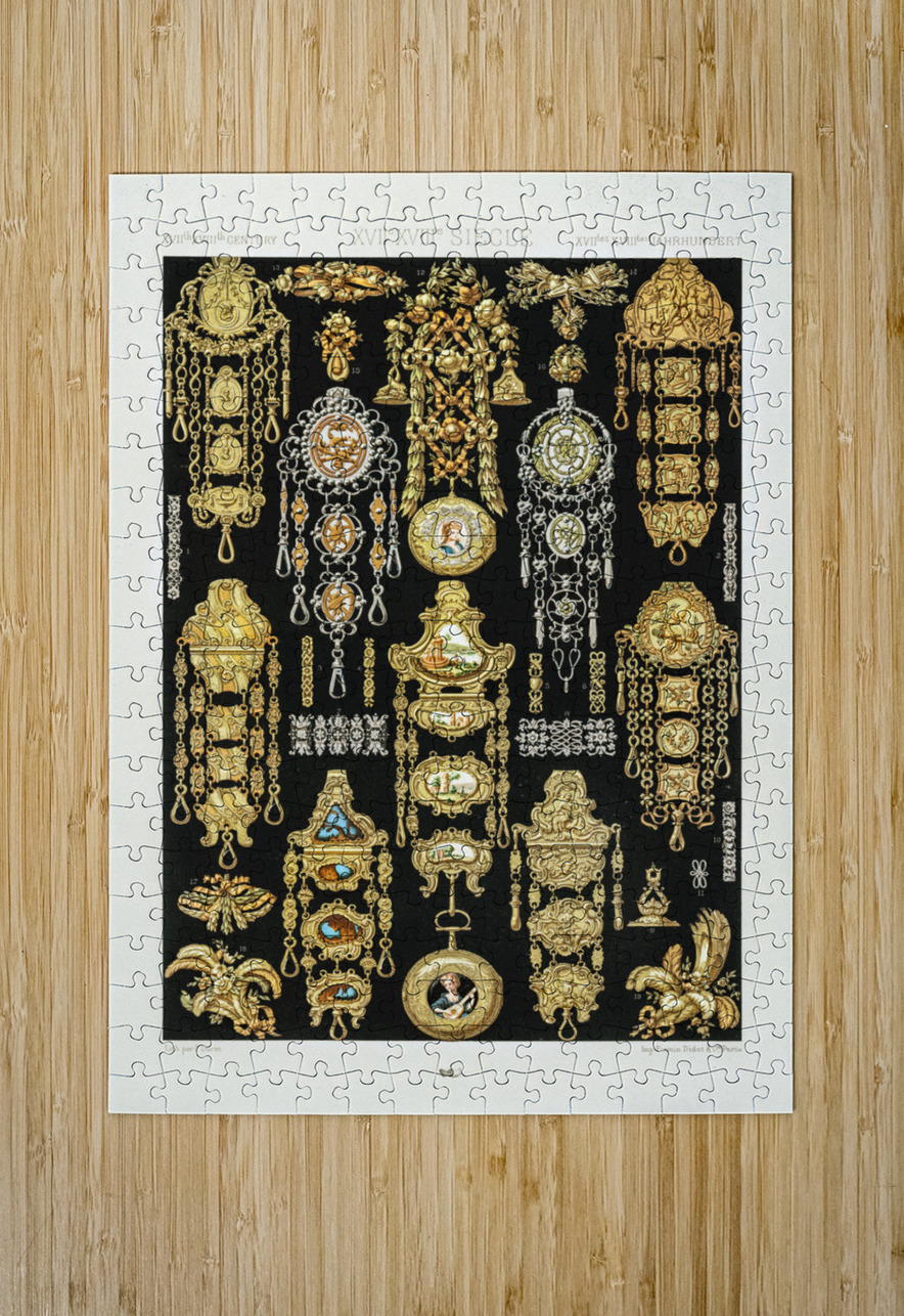 17th and 18th Century pattern Lornement Polychrome 1888 by Albert Racinet 1825–1893. 1888 edition.  IStockHistory com Puzzle printing