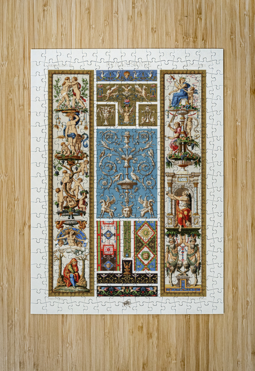 Renaissance pattern. 1888 edition Lornement Polychrome by Albert Racine 1825–1893. IStockHistory com Puzzle printing