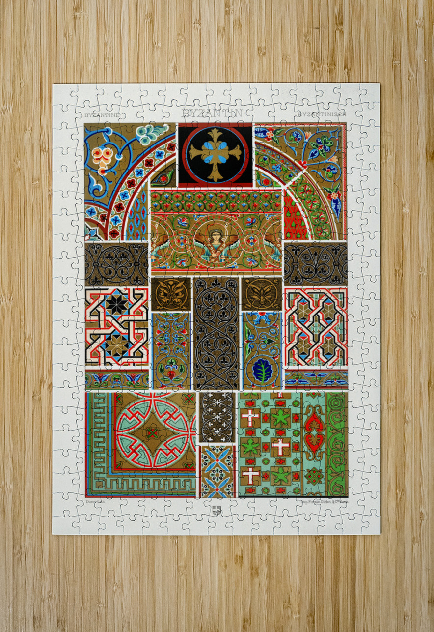 Byzantine pattern. 1888 edition Lornement Polychrome by Albert Racine 1825–1893. IStockHistory com Puzzle printing