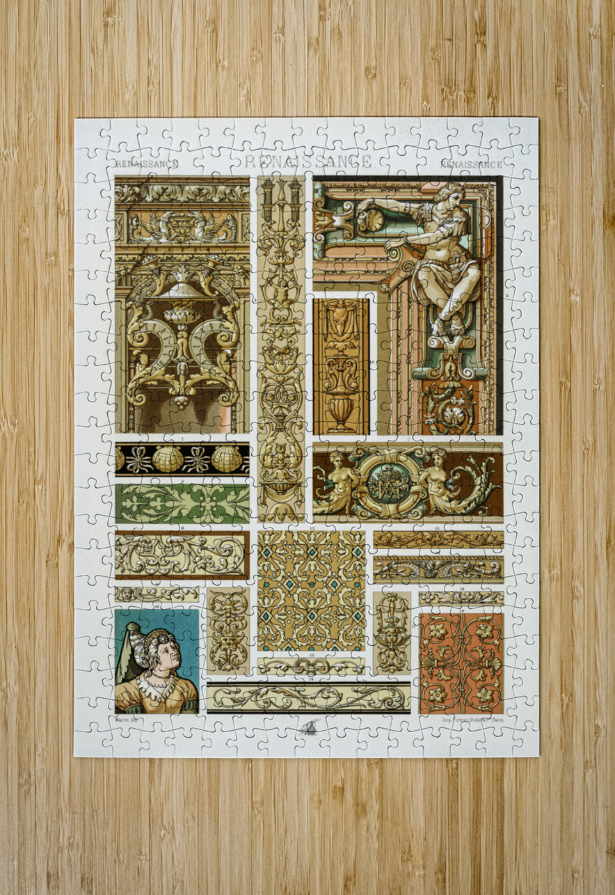 Renaissance pattern. 1888 edition Lornement Polychrome by Albert Racine 1825–1893. IStockHistory com Puzzle printing