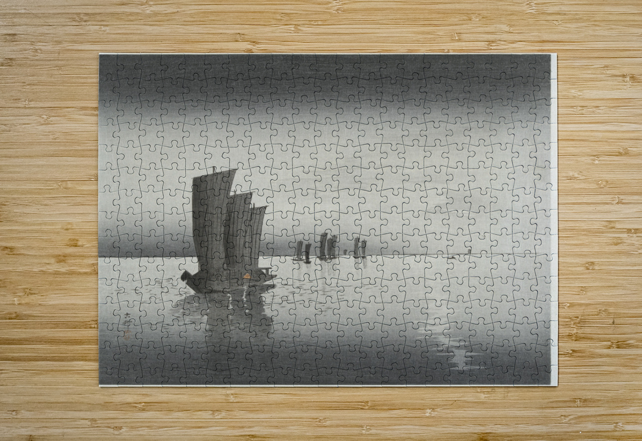 Fishing boats at dusk 1900-1920 by Ohara Koson 1877-1945. IStockHistory com Puzzle printing