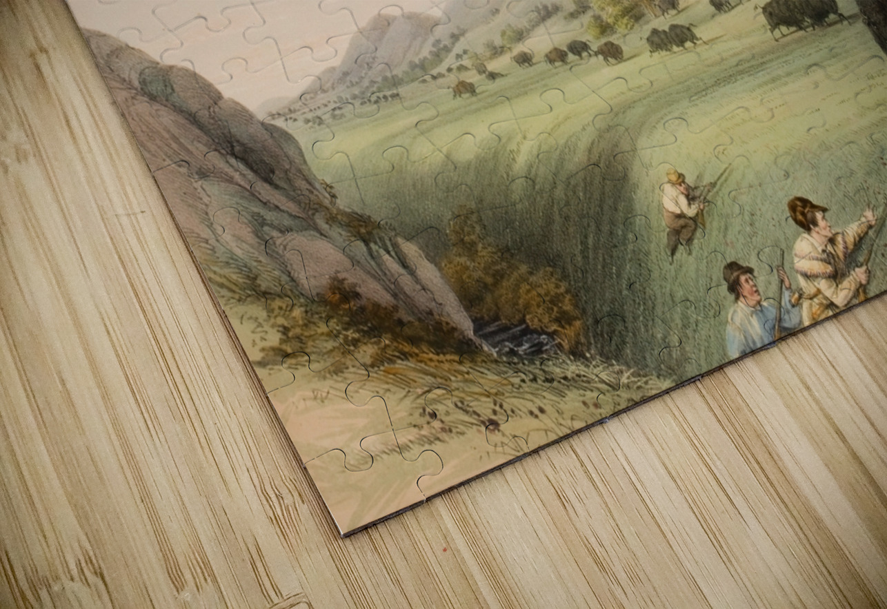 Buffalo Hunt Approaching in a Ravine 1844 IStockHistory com Puzzle
