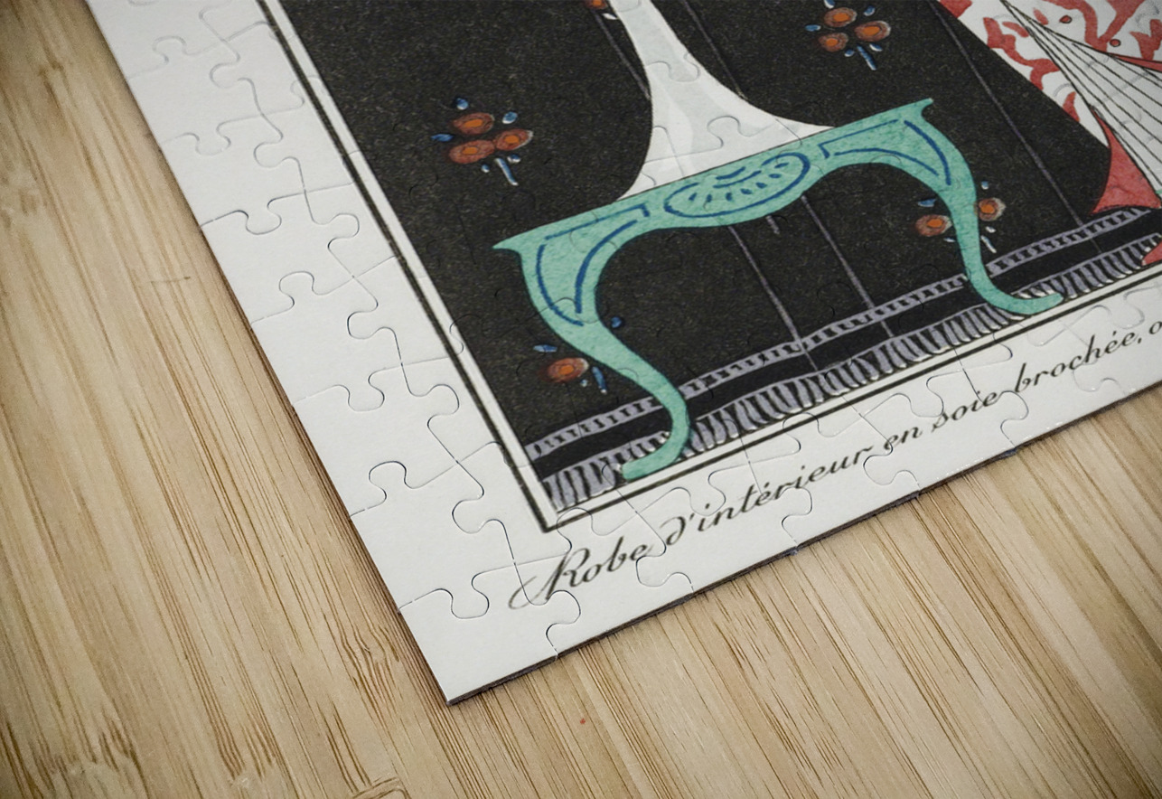 Costumes Parisiens: Grande robe du soir from Journal des Dames et des Modes 1913 fashion illustration  by George Barbier.  IStockHistory com Puzzle