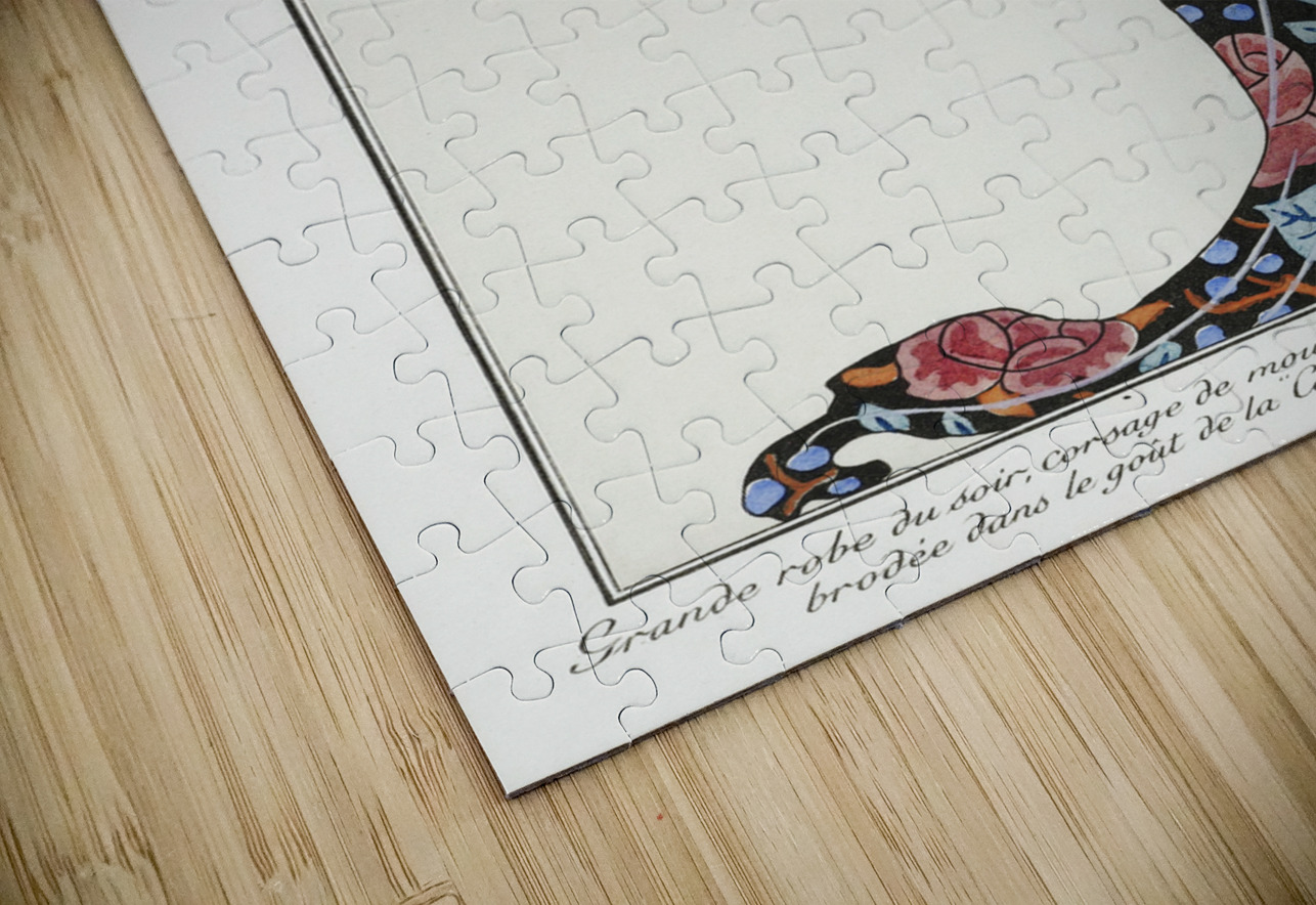 Costumes Parisiens: Grande robe du soir from Journal des Dames et des Modes 1913 fashion illustration  by George Barbier.  IStockHistory com Puzzle