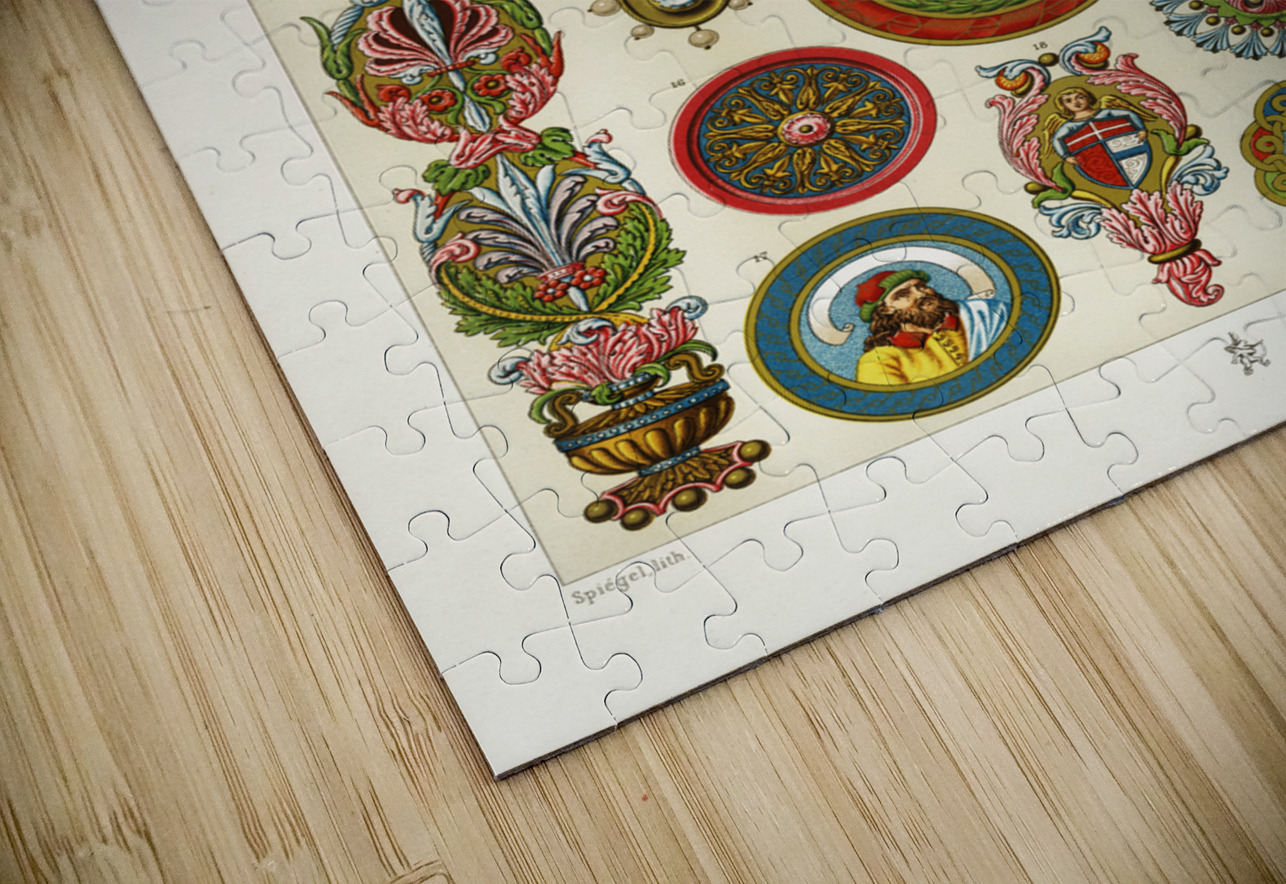 Renaissance pattern. 1888 edition Lornement Polychrome by Albert Racine 1825–1893. IStockHistory com Puzzle