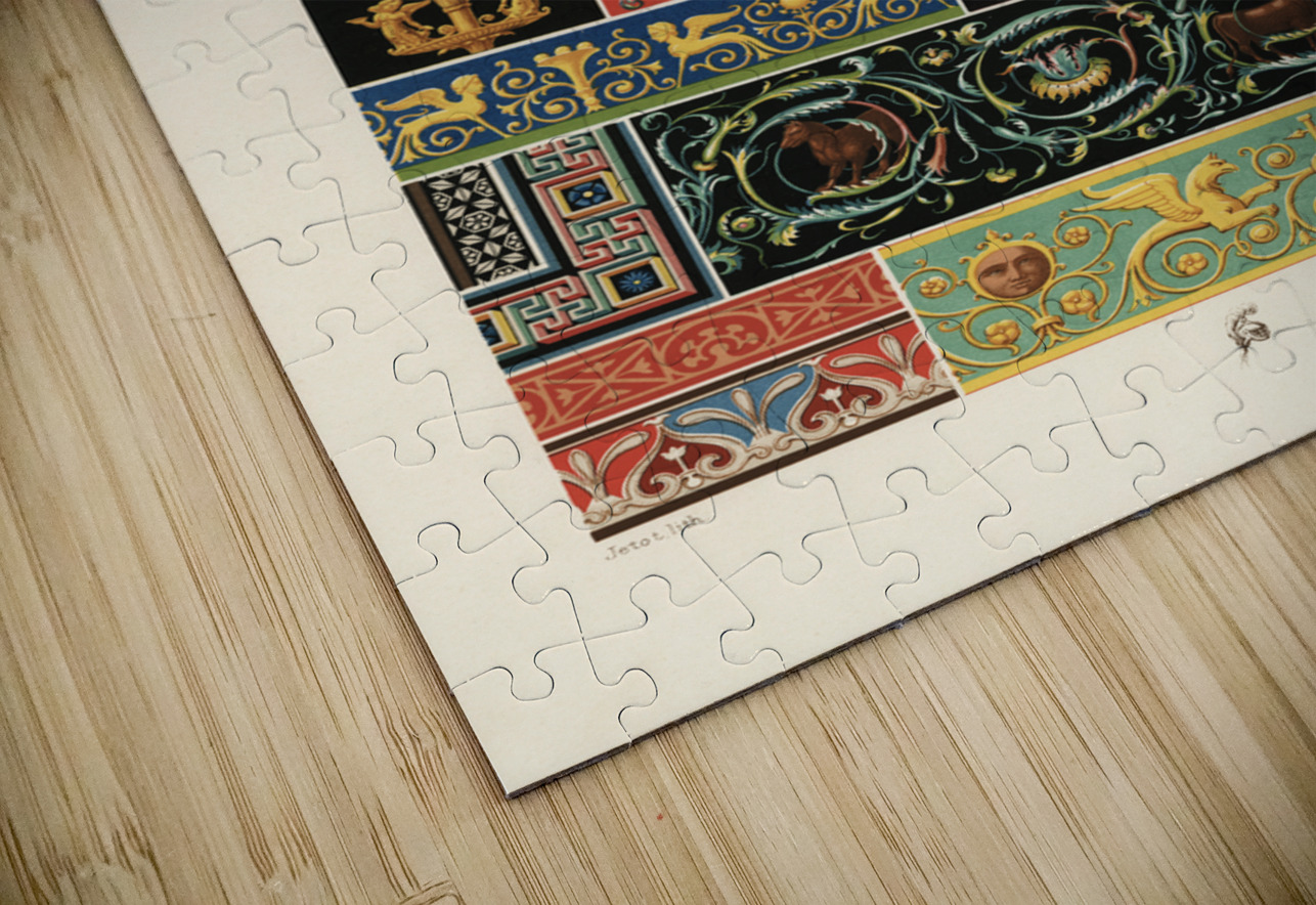 Greek-Roman pattern. 1888 edition Lornement Polychrome by Albert Racine 1825–1893. IStockHistory com Puzzle