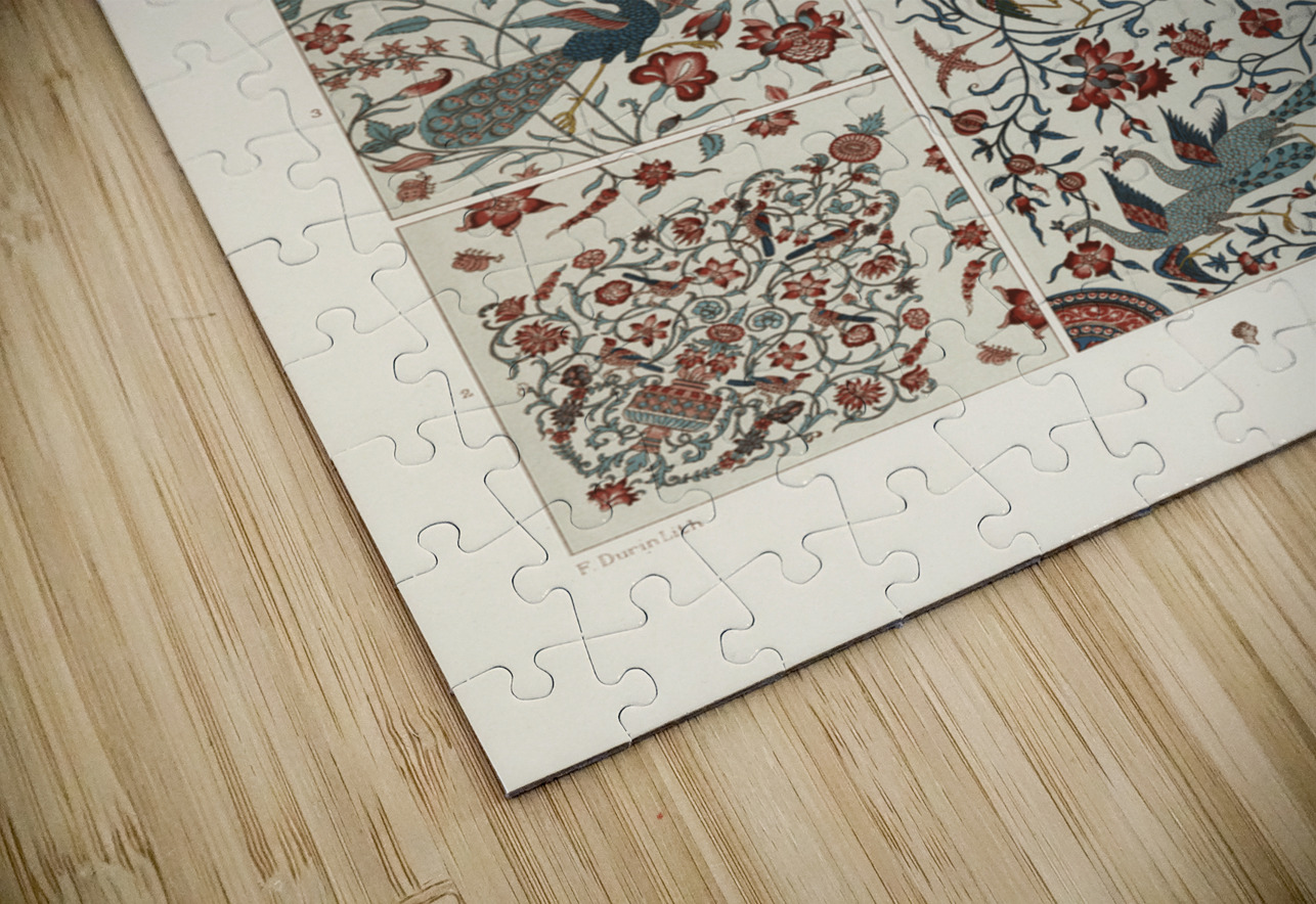 Persian pattern Lornement Polychrome 1888 by Albert Racinet 1825-1893. 1888 edition. IStockHistory com Puzzle