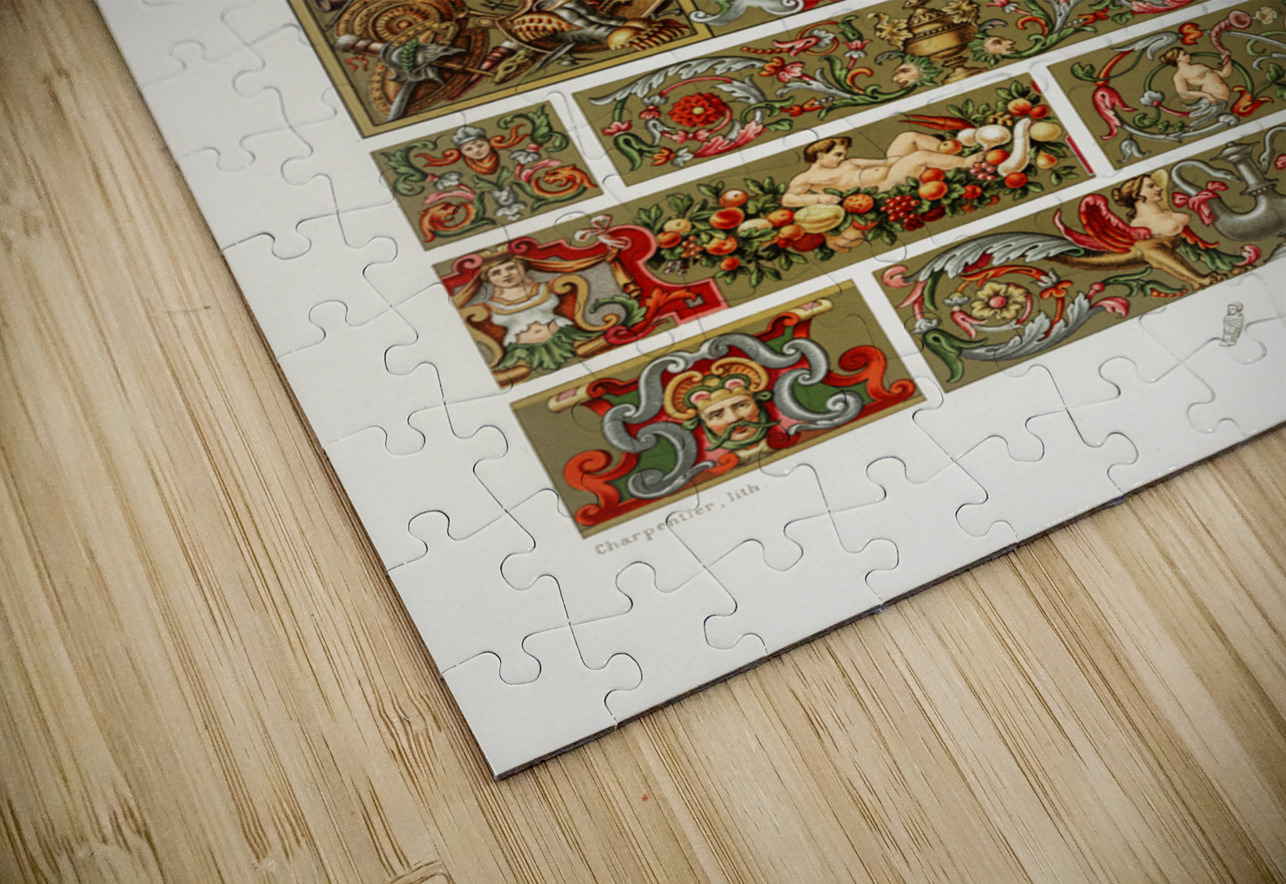 Renaissance pattern. 1888 edition Lornement Polychrome by Albert Racine 1825–1893. IStockHistory com Puzzle