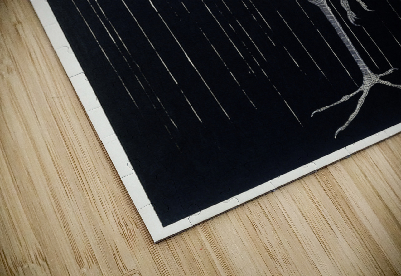 Egret in the rain 1925 - 1936 by Ohara Koson 1877-1945. IStockHistory com Puzzle