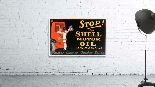 Stop! for Shell motor oil at the Red Cabinet 1926 by Jean dYlen Poster Wall Preview
