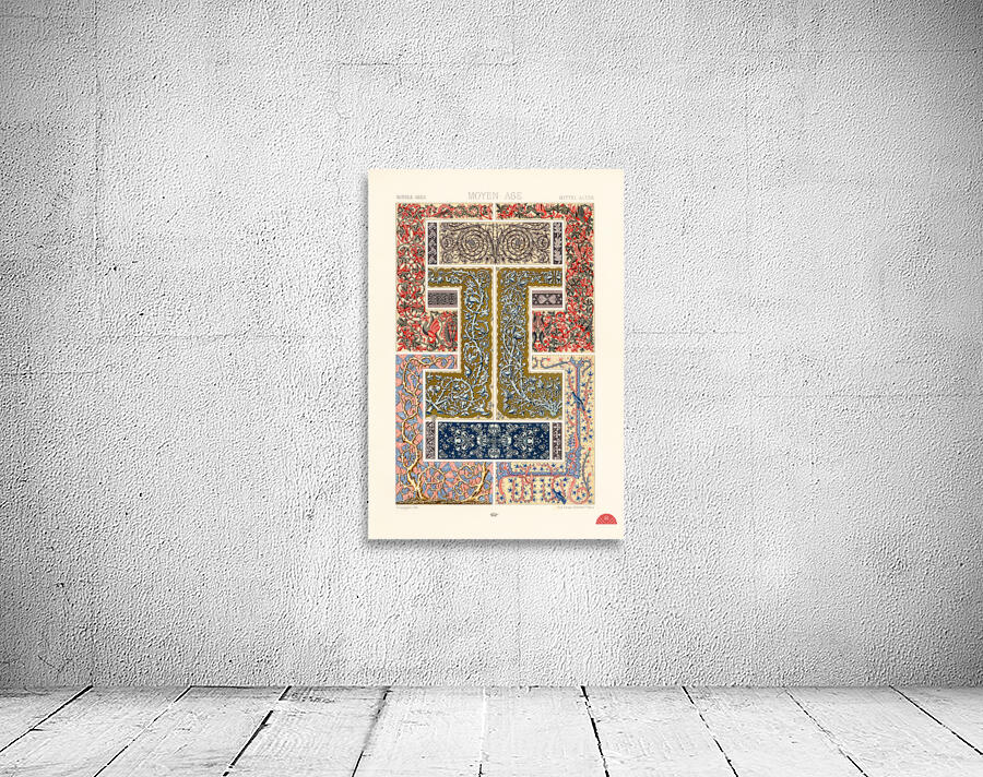 Middle-Ages pattern. 1888 edition Lornement Polychrome by Albert Racine 1825–1893. Wall Preview