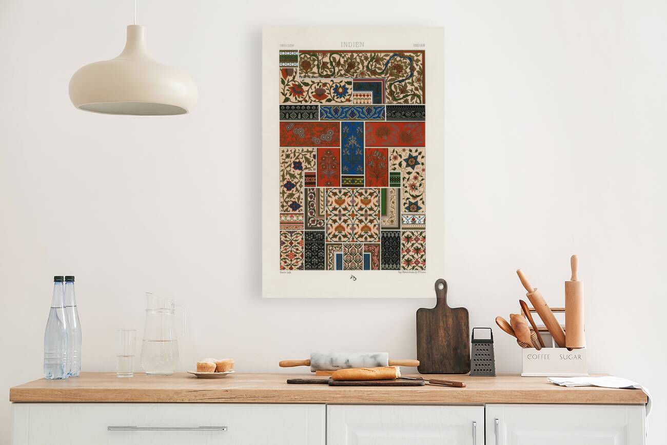 Indian pattern. 1888 edition Lornement Polychrome by Albert Racine 1825–1893. Reproduction