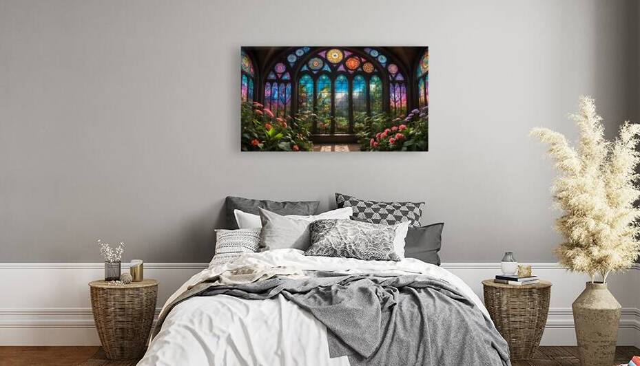 Trapezoidal Stained Glass Greenhouse BY ISHISH by IStockHistory com