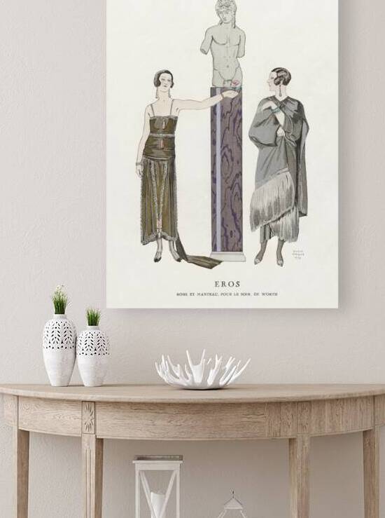 Eros. Robe et manteau pour le soir de Worth 1924 fashion illustration  by George Barbier.  by IStockHistory com