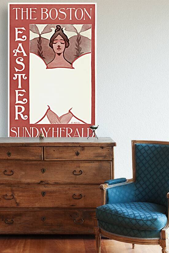The Boston Easter Sunday Herald 1890–1900 vintage poster of a woman by Ethel Reed. by IStockHistory com