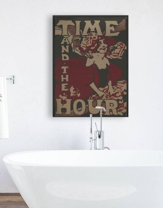 Poster shows Father Time with a young woman 1895 print by Ethel Reed. by IStockHistory com