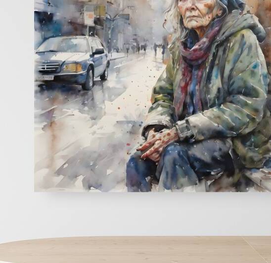 Watercolor“Just Me” By Bruce Lazarus by IStockHistory com