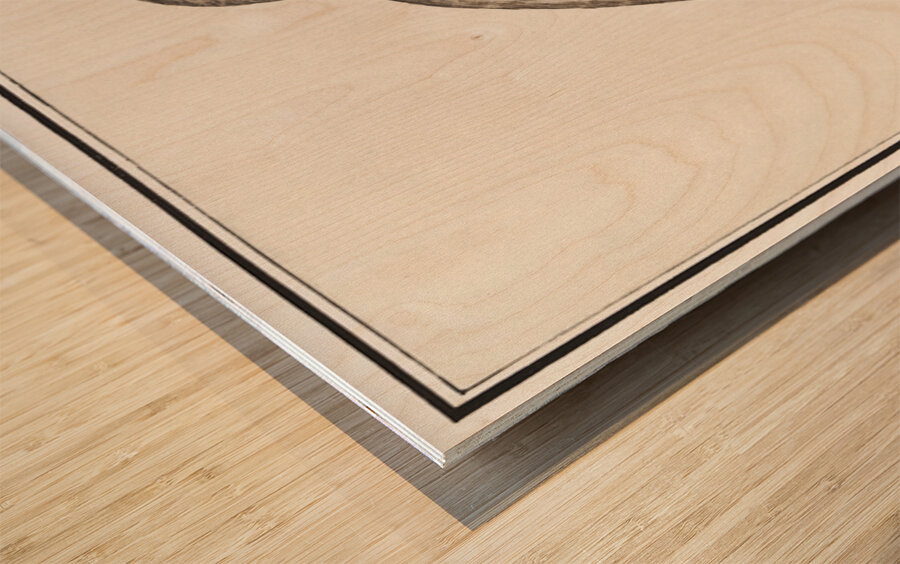 European green woodpecker in vintage style Wood print