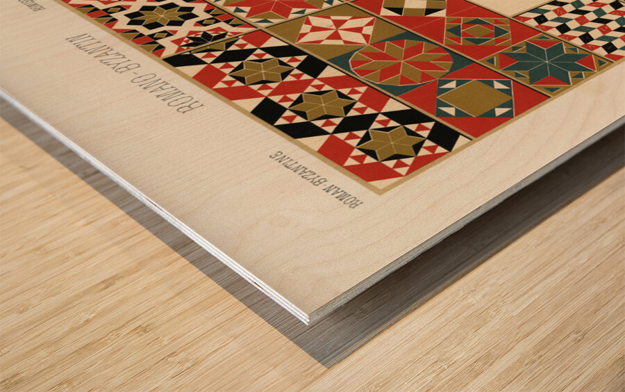 Roman-Byzantine pattern. 1888 edition Lornement Polychrome by Albert Racine 1825–1893. Wood print